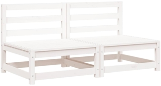 vidaXL Gartensofas ohne Armlehnen 2 Stk. Weiß 70x70x67 cm Kiefernholz 837922