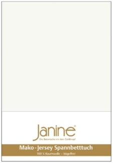 Janine Mako-Jersey Spannbetttuch Spannbettlaken 100% naturreine Baumwolle 90-100cm x 190-200cm 09 ecru