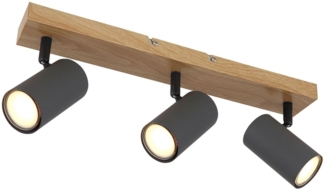 Deckenleuchte Wohnzimmer Deckenlampe Deckenstrahler Holz Optik 57911-3G