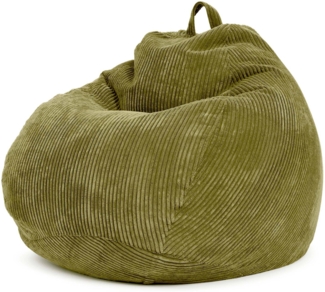 Green Bean® Indoor Sitzsack waschbar, EPS-Perlen Füllung / Cordstoff grün, 90x110 cm