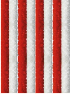 Flauschvorhang 100x220cm ( Rot-Weiß ), perfekter Insekten- und Sichtschutz für Ihre Balkon- und Terrassentür, viele Farben
