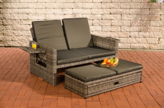 CLP Polyrattan Sofa Ancona 5mm,grau-meliert anthrazit