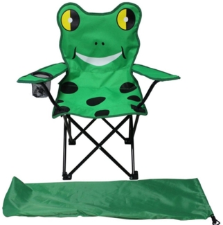 Kinder Anglersessel Campingstuhl Getränkehalter + Tasche Motiv Frosch