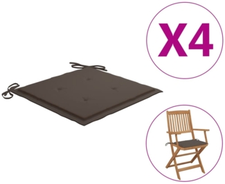 vidaXL Gartenstuhl-Kissen, 4 Stk., Oxford-Gewebe, Taupe, 40x40x3 cm