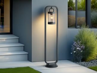 TRIO Leuchten LED Pollerleuchte, Dämmerungssensor, LED wechselbar, Warmweiß, Landhausstil Wegbeleuchtung 100cm, Garten-beleuchtung mit Strom