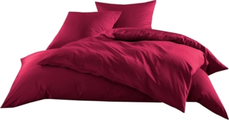 Bettwaesche-mit-Stil Mako-Satin / Baumwollsatin Bettwäsche uni / einfarbig pink Kissenbezug 40x80 cm