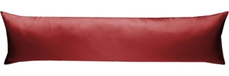 Mako-Satin Seitenschläferkissen Bezug uni / einfarbig rot 40x145 cm von Bettwaesche-mit-Stil