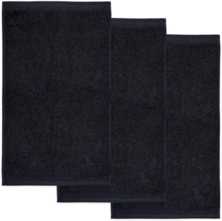 Möve Superwuschel Gästetuch 30x50 cm aus 100% Baumwolle, Black 3er Set