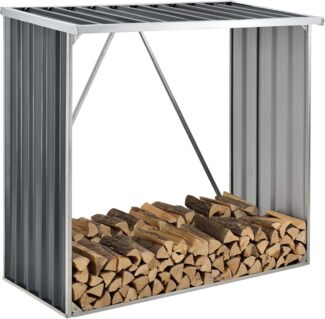 Feuerholzregal Kalmar 156x80x152cm aus Stahl Anthrazit [casa. pro]