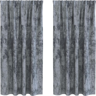 vidaXL Samtvorhänge 2 Stück mit Ösen Silber Grau 175x140 cm 4107684