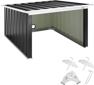 Gardebruk Mähroboter Garage, Stahl, Anthrazit, Pultdach, 54 x 89 x 90 cm