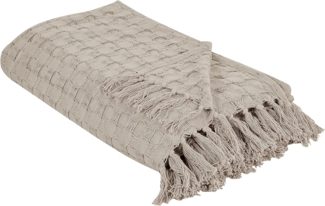 Beliani 'BERE' Tagesdecke, Baumwolle, Taupe, 150x200 cm