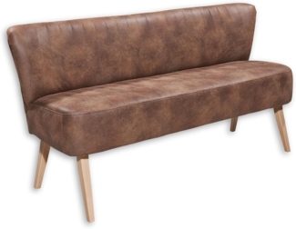 Diningsofa Markus / Marcel , Echtholz, Mikrofaser , Braun , 182 x 87 x 69 cm