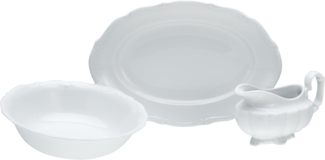 CreaTable 16029 Serviergeschirr Maria Theresia für 1 Personen, Porzellan, weiß (1 Set, 3-teilig)