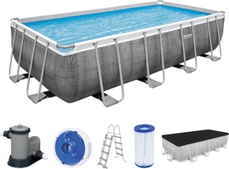 Power Steel™ Frame Pool, Grau, 549 x 274 x 122 cm