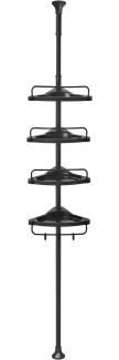 Songmics höhenverstellbares Duschregal, 85-305 cm, 4 Ablagen, Schwarz