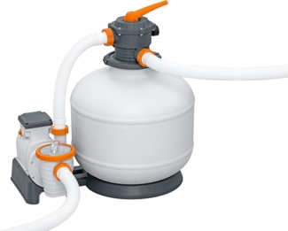 Bestway Flowclear Sandfilteranlage mit Zeitschaltuhr 11,355 l/h Sandfilter, grau