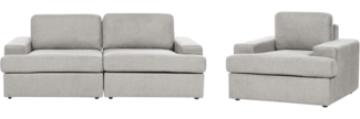 Sofa Set hellgrau 4-Sitzer ALLA