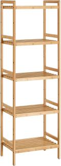 Songmics Standregal mit 5 Ablagen, Bambus natur, 31,5 x 45 x 142 cm