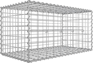 SONGMICS Gabionenkorb, verzinkt, Metall silber, 100 x 50 x 50 cm