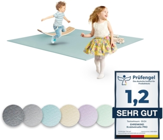 Ehrenkind® Krabbelmatte PRO | Extra dick und soft | Made in Germany | Oeko-Tex 100 | Größe 160x160 cm NEBELBLAU