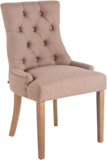 CLP Esszimmerstuhl Aberdeen Stoff mit Gestell aus Kautschukholz und Sitzhöhe von 50 cm,taupe antik-hell