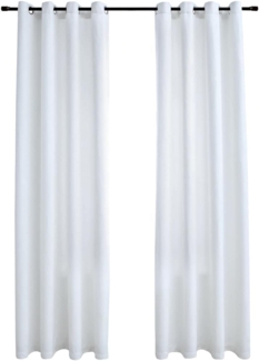 vidaXL Verdunkelungsvorhänge mit Metallösen 2 Stk. Grauweiß 140x175 cm 134482