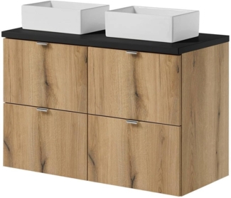 Waschtisch Skelbolu 100x71x40 cm Eicheoptik/Schwarz [en. casa]