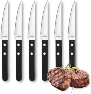 Amefa 'PIZZA' Steakmesser Set 6-teilig, Kunststoff schwarz, 8 cm