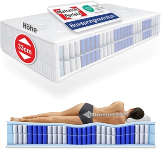 Matratzen Perfekt Boxspringmatratze TERRA MED BOX², 90x200 cm, Härtegrad H4, 33cm hoch Doppelfederkernmatratze