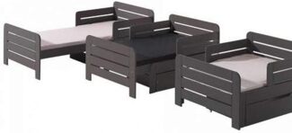 Kinderbett Jumper ausziehbar 140-200 cm, grau lackiert