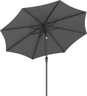 Songmics Sonnenschirm mit UV-Schutz bis UPF 50+, knickbar, Metall / Polyester grau, Ø 3 x 2,52 m