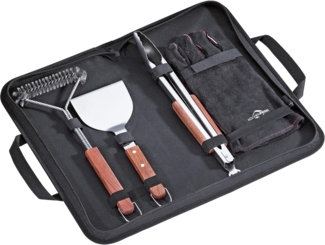 Küchenprofi 'Texas' BBQ-Set, 4-teilig, Edelstahl braun / Nylon schwarz