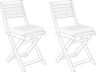 Beliani 'FIJI' Set mit 2 Sitzkissen, ohne Muster, Polyester cremeweiß, 38 x 29 x 5 cm