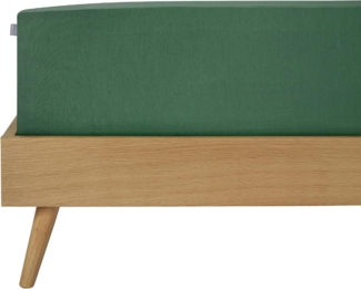 Schiesser 'Flexi' Spannbettlaken mit Gummizug, Jersey / Elasthan, Dunkelgrün, 90x200 cm