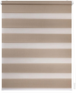 Lichtblick Sonnenschutzsysteme GmbH Doppelrollo Kopenhagen 120 cm x 150 cm (BxL) Taupe modernes Duo Rollo; Klemm- und schraubbar; Lichtdurchlässig und blickdicht
