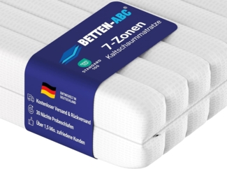 Betten-ABC KSP-500 - Das Original - 7-Zonen- Kaltschaummatratze mit waschbaren Klimafaserbezug, Größe: 80x200, Härtegrad: H2