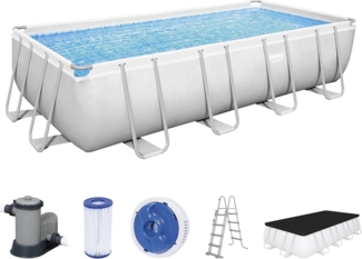 Power Steel™ Frame Pool, Lichtgrau, 549 x 274 x 122 cm