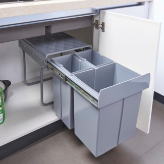 en.casa 'Froland' Einbau-Mülleimer, 40 (2x10 + 1x20) Liter