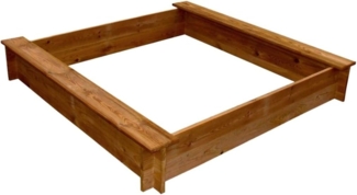 vidaXL Sandkasten, Massives Kiefernholz braun, 120 x 120 x 20 cm