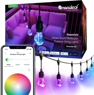 Nanoleaf 'Essentials Matter' Smart Outdoor String Light Starter, dimmbar, 15 m