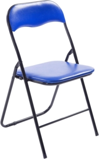 CLP Klappstuhl Felix Klappbarer mit Kunstleder PVC Sitz Gepolstert,blau/schwarz