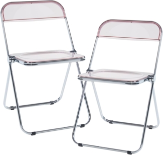Klappstuhl Pornainen 2er Set Rosa, transparent [en. casa]