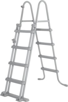 Bestway 'Flowclear' Sicherheitsleiter, 4-stufig, für Pools bis 122 cm Höhe, Stahl/Kunststoff Grau