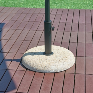 Sonnenschirmständer Bitritto Beton Ø45x6 cm Steinoptik, beige [casa. pro]