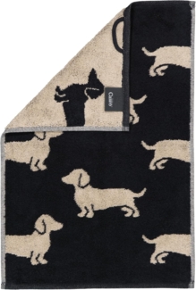 Cawö Handtücher Cawö Gästetuch We love Dogs 6246, 93 schwarz/beige, Baumwolle (1-St)
