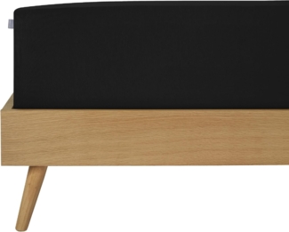 Schiesser 'Flexi' Spannbettlaken mit Gummizug, Jersey / Elasthan, Schwarz, 160x220cm
