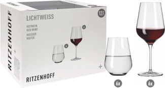 Ritzenhoff 6111011 Aurelie Rotwein- und Wasserglas-Set #1 LICHTWEISS Nadine Niggemeier 2022 in Geschenkbox