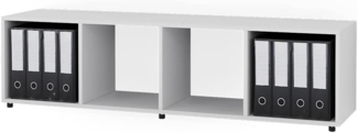 Vicco Raumteiler Würfelregal Standregal Ludus Weiß Faltbox Wohnzimmer Regal 36x145 cm modern Ablage 4 Fächer Dekoregal Ordnerregal Aufbewahrung