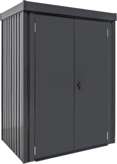 osoltus Premium Metall Mini Gerätehaus 100x135cm grau 185cm hoch